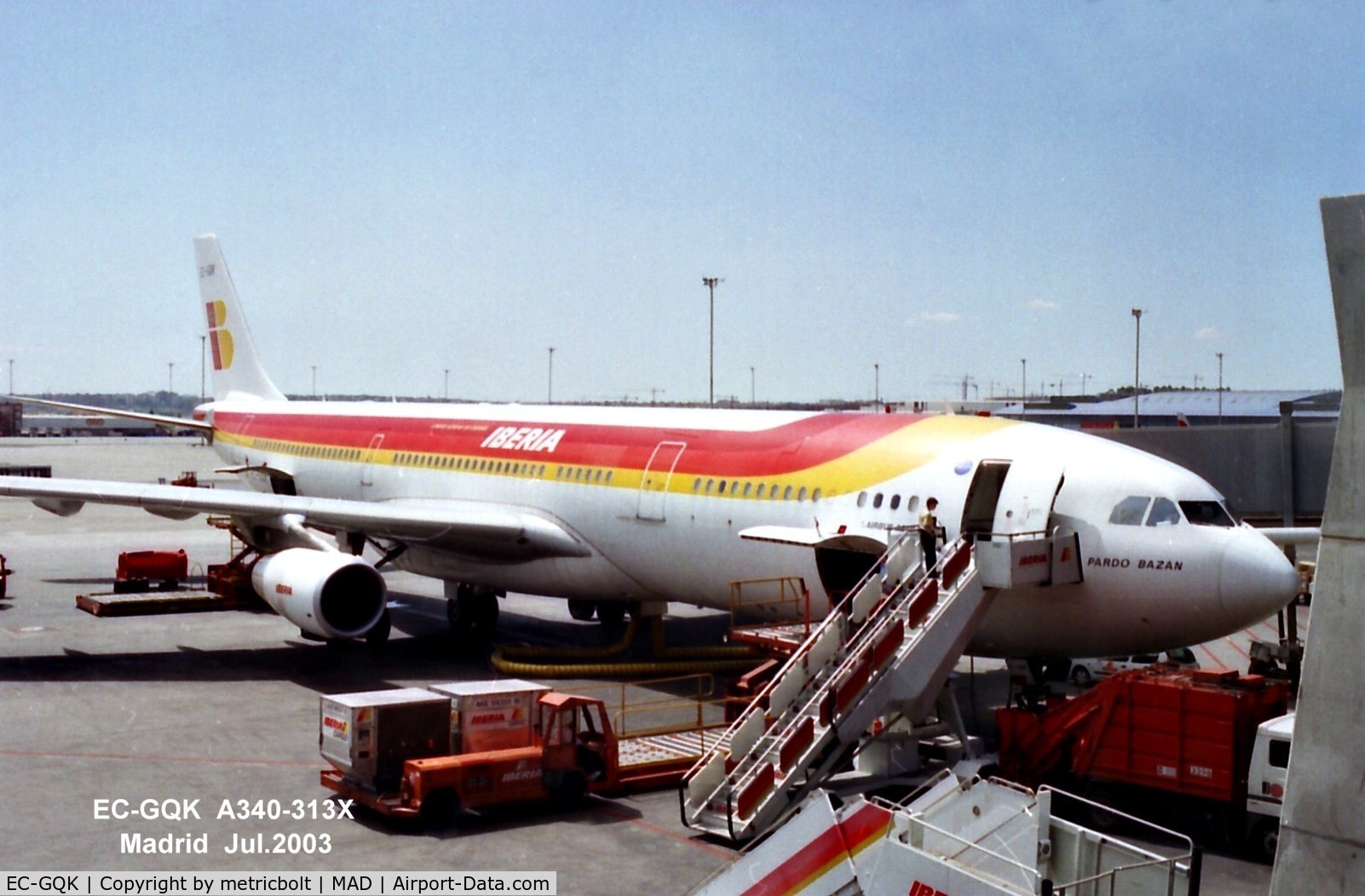 EC-GQK, 1997 Airbus A340-313 C/N 197, Madrid,July 2003