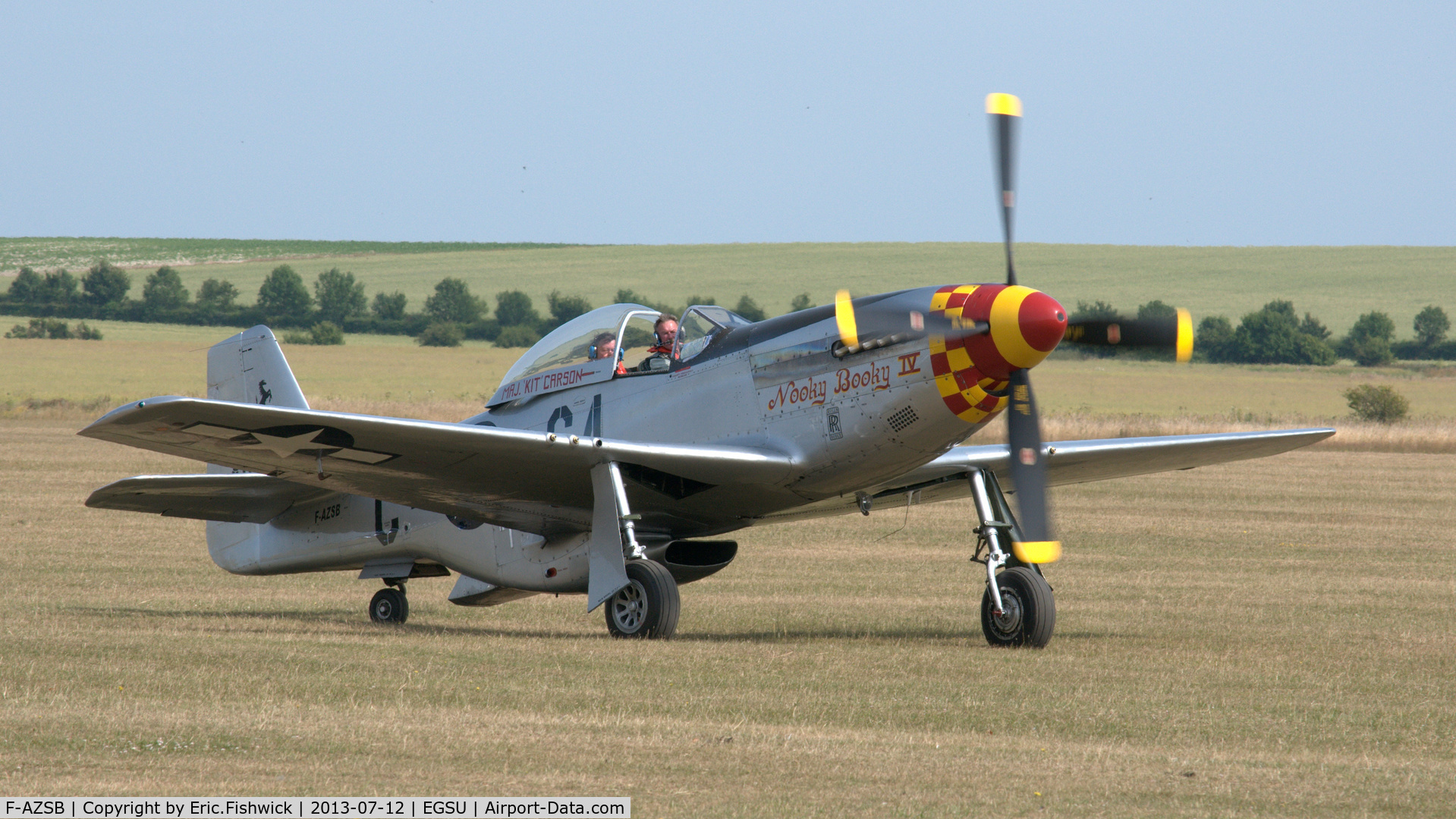 F-AZSB, 1944 North American P-51D Mustang C/N 122-40967, 3. F-AZSB on the eve of Flying Legends Air Show, Duxford - July 2013.