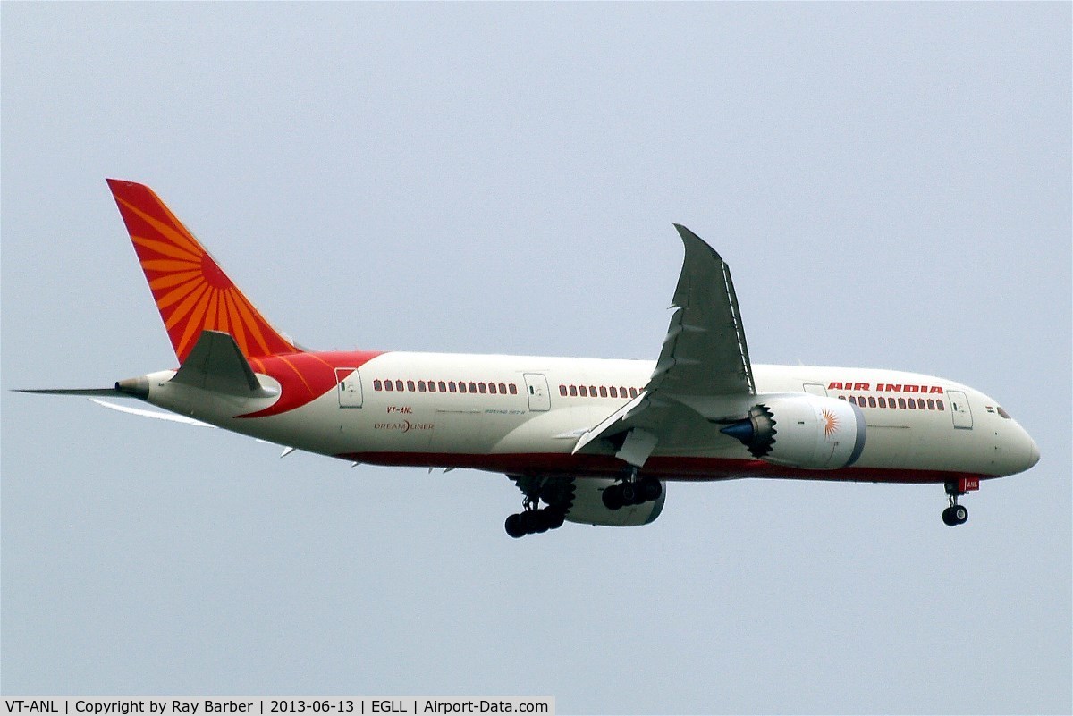 VT-ANL, 2012 Boeing 787-8 Dreamliner C/N 36283, Boeing 787-8 Dreamliner [36283] (Air India) Home~G 13/06/2013. On approach 27L