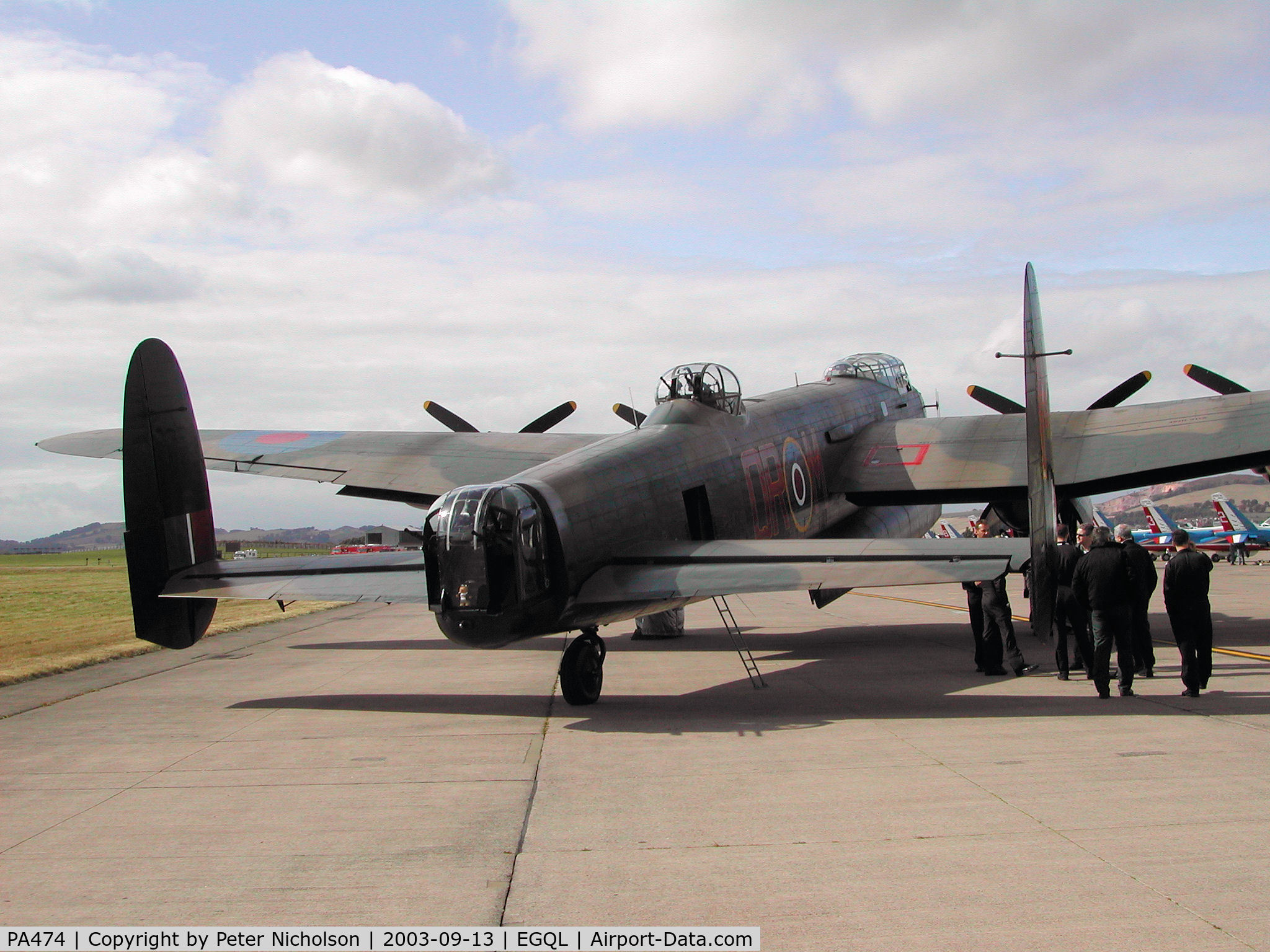 PA474, 1945 Avro 683 Lancaster B1 C/N VACH0052/D2973, Another view of the Lancaster I of the Royal Air Force's Battle of Britain Memorial Flight at RAF Coningsby on display at the 2003 RAF Leuchars Airshow.