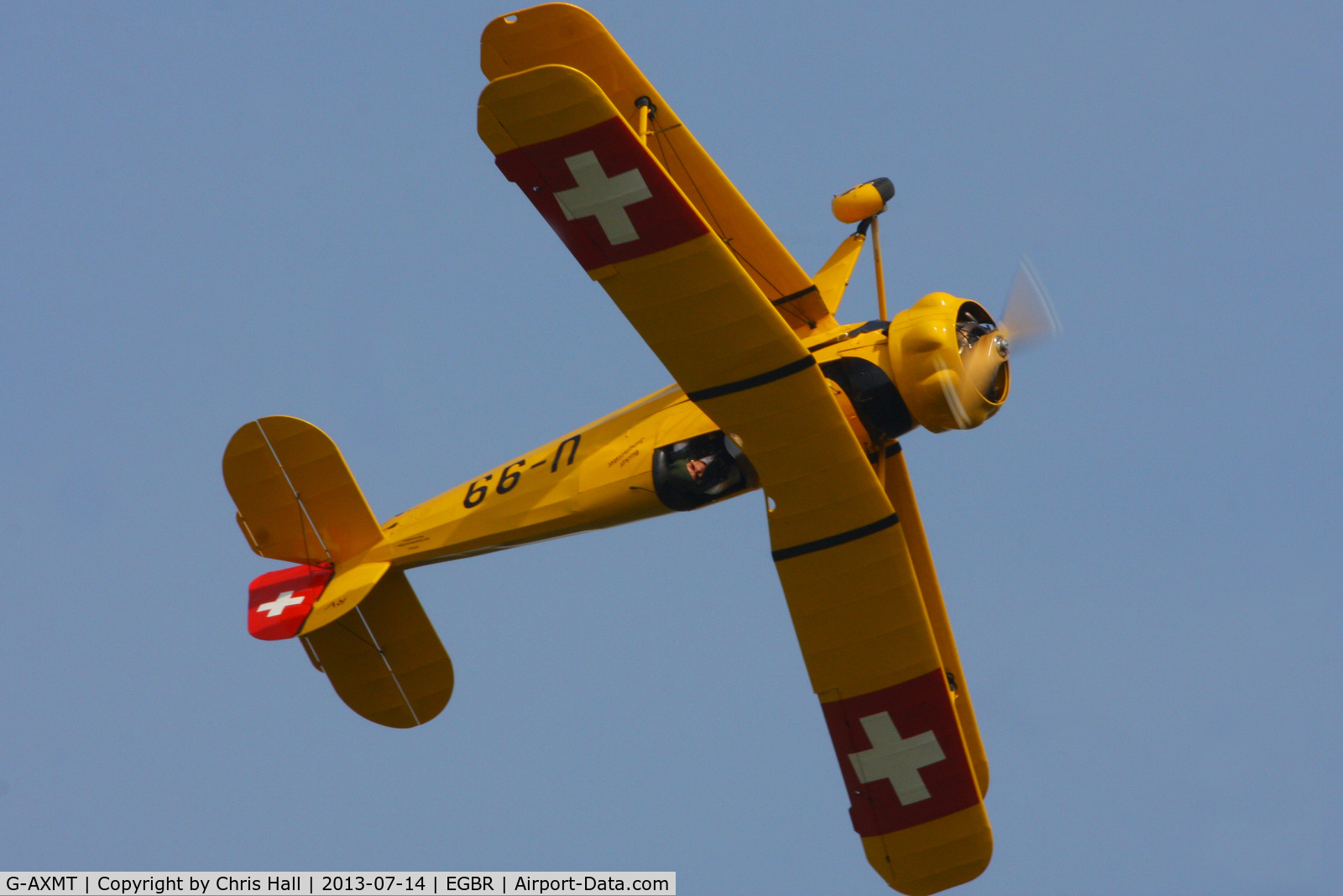 G-AXMT, 1938 Bucker Bu-133C Jungmeister C/N 46, at the Real Aeroplane Club's Wings & Wheels fly-in, Breighton