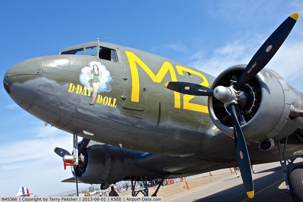 N45366, 1943 Douglas C-53D-DO Skytrooper (DC-3A) C/N 11757, At 2013 Wings Over Gillespie Airshow in San Diego , California