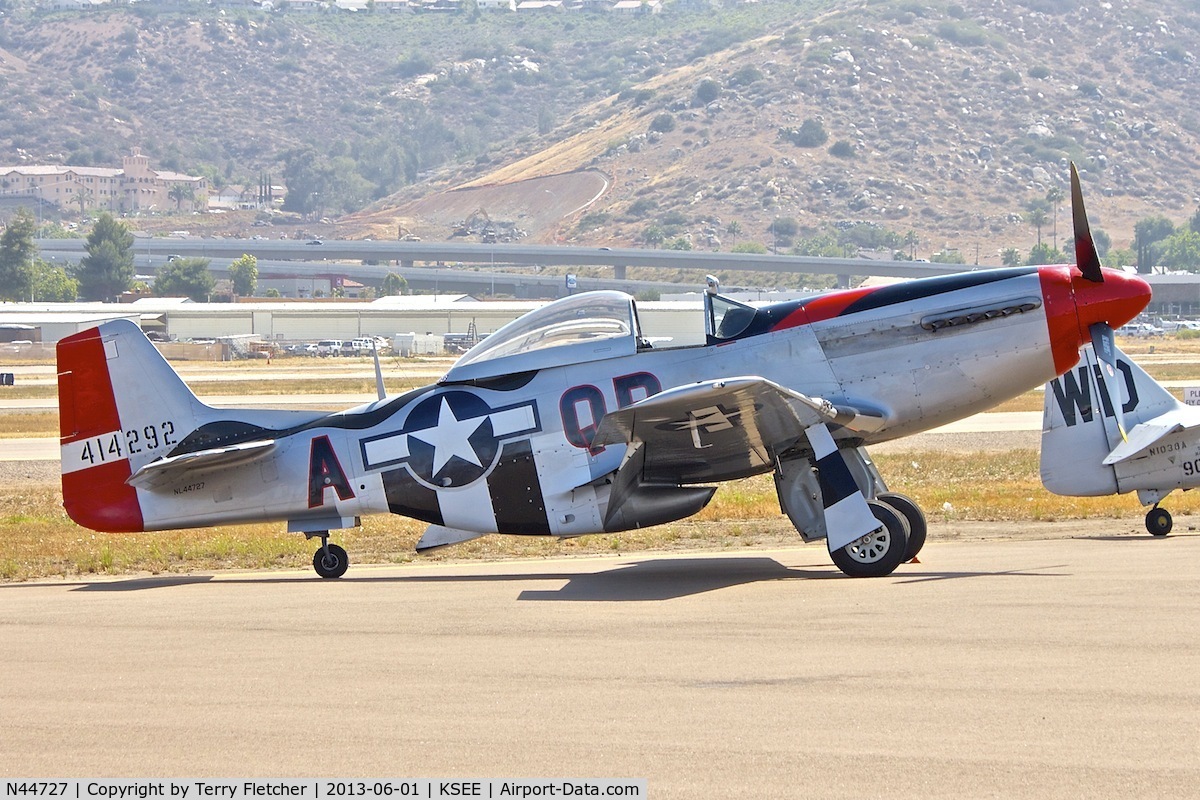 N44727, 1944 North American P-51D Mustang C/N 122-39198, At 2013 Wings Over Gillespie Airshow in San Diego , California