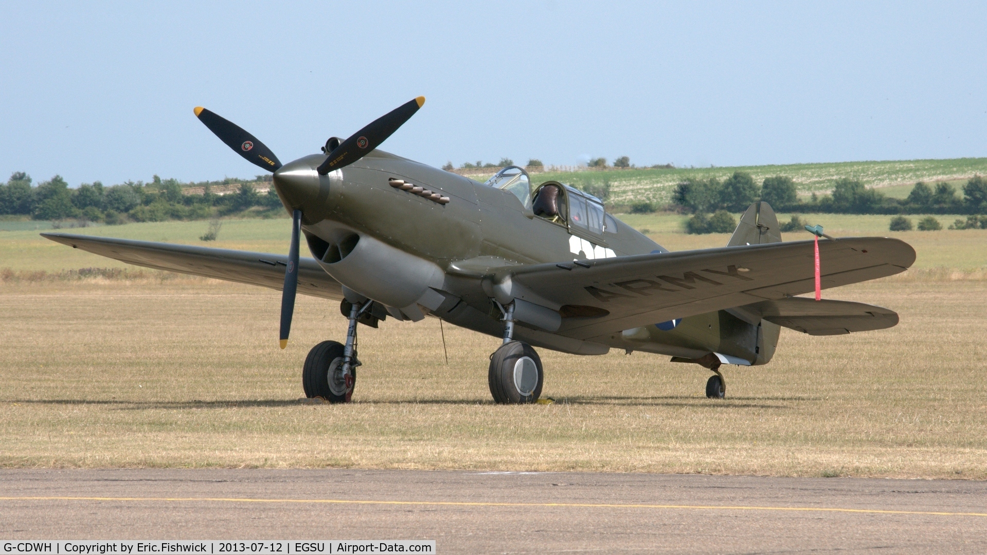 G-CDWH, 1941 Curtiss P-40B Warhawk C/N 16073, 3. G-CDWH on the eve of Flying Legends Air Show, Duxford - July 2013.