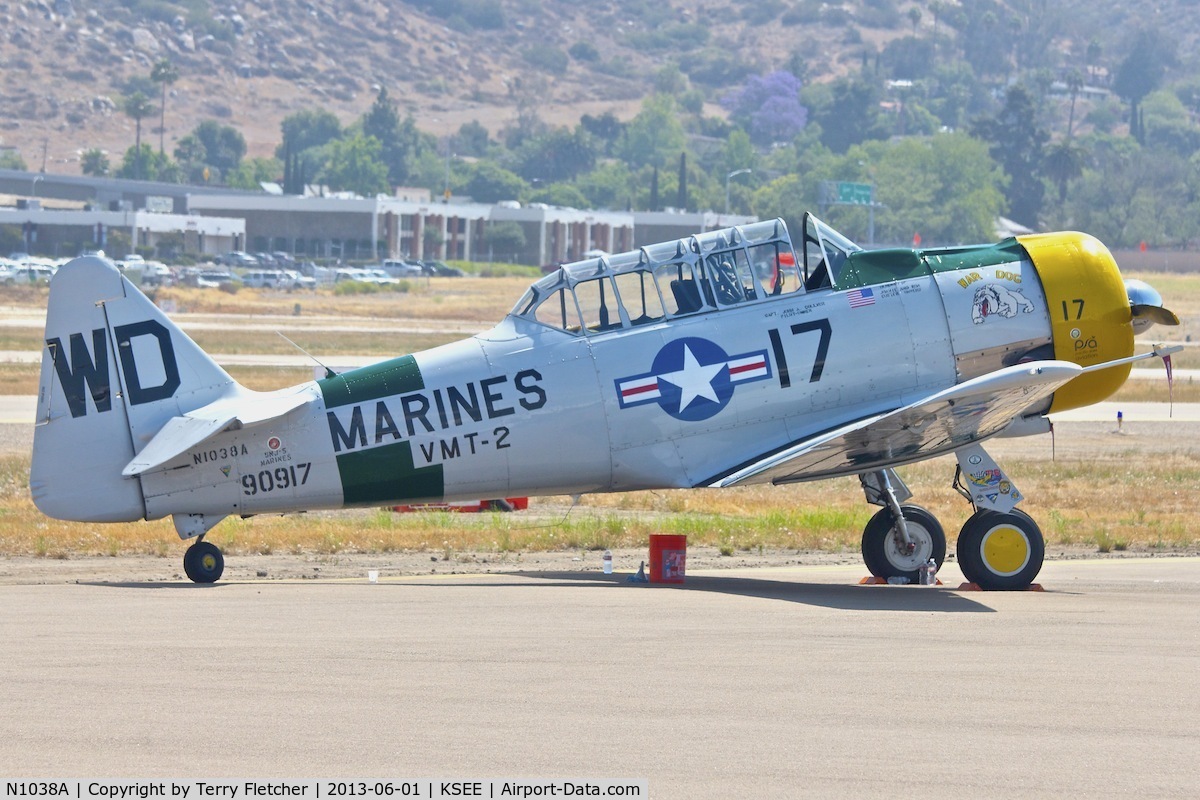 N1038A, 1944 North American SNJ-5 Texan C/N 90917 (121-41633), At the 2013 Wings over Gillespie Airshow in San Diego -  California