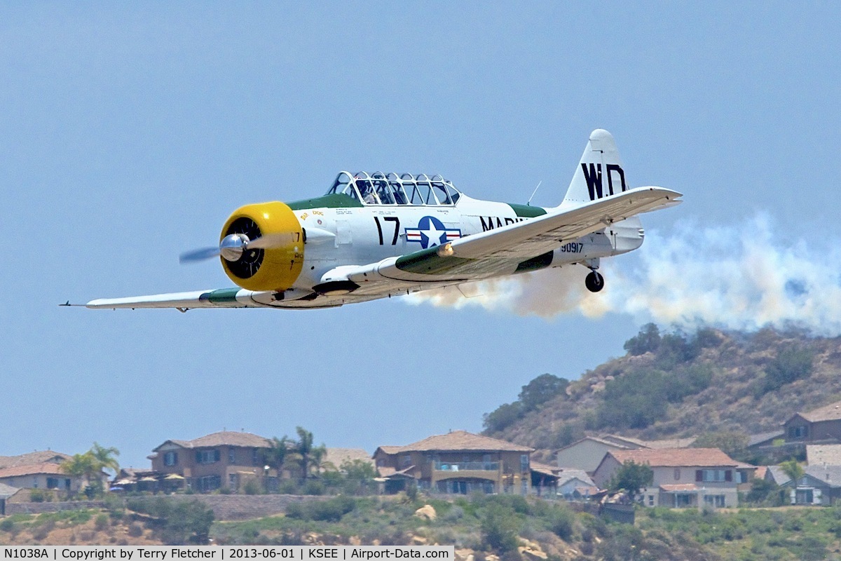 N1038A, 1944 North American SNJ-5 Texan C/N 90917 (121-41633), At the 2013 Wings Over Gillespie Airshow in San Diego - California
