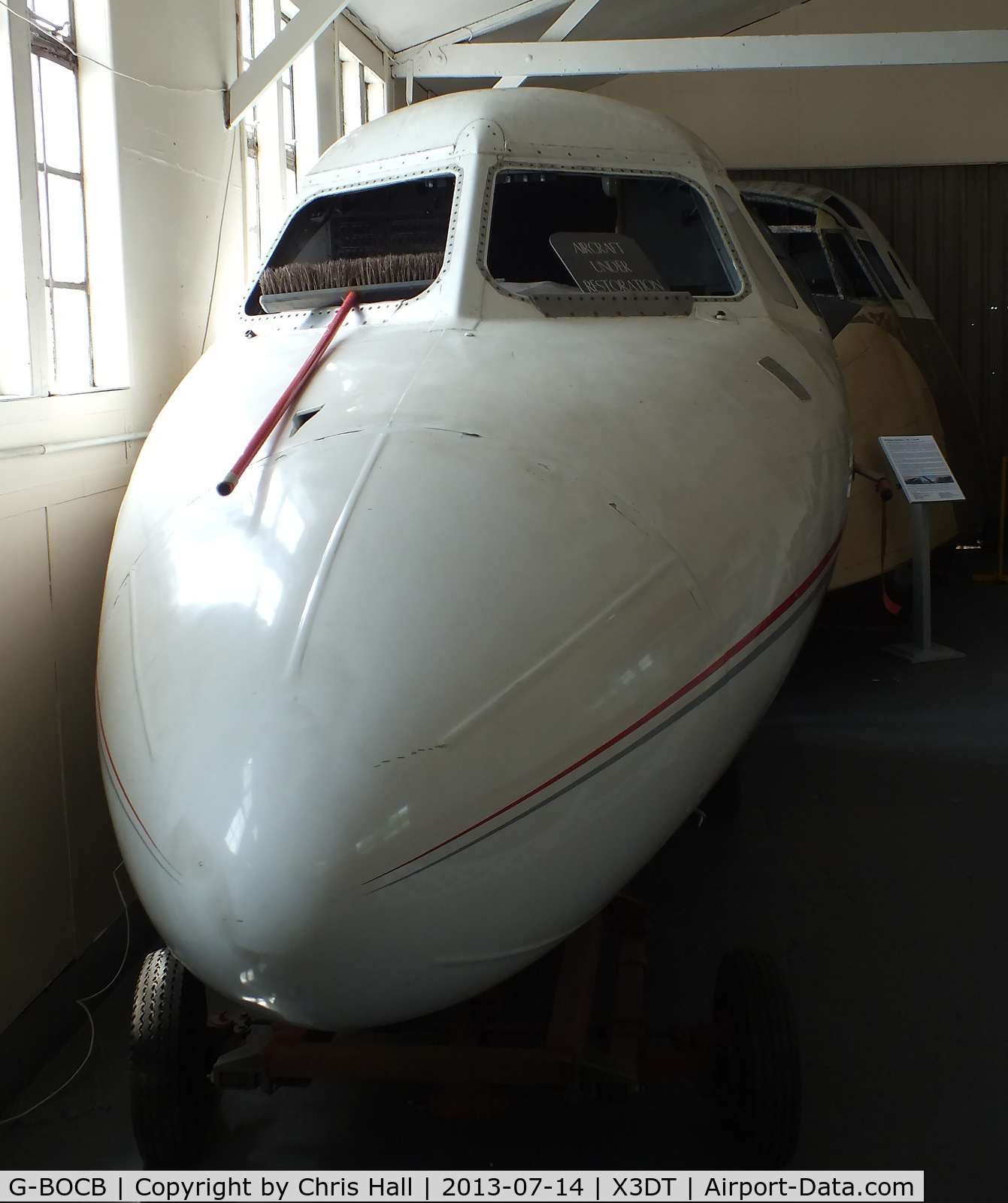 G-BOCB, 1966 Hawker Siddeley HS.125 Series 1B/522 C/N 25106, preserved at the South Yorkshire Aircraft Museum, AeroVenture, Doncaster