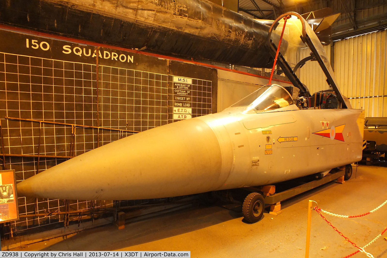 ZD938, 1985 Panavia Tornado F.2 C/N AS007/464, preserved at the South Yorkshire Aircraft Museum, AeroVenture, Doncaster