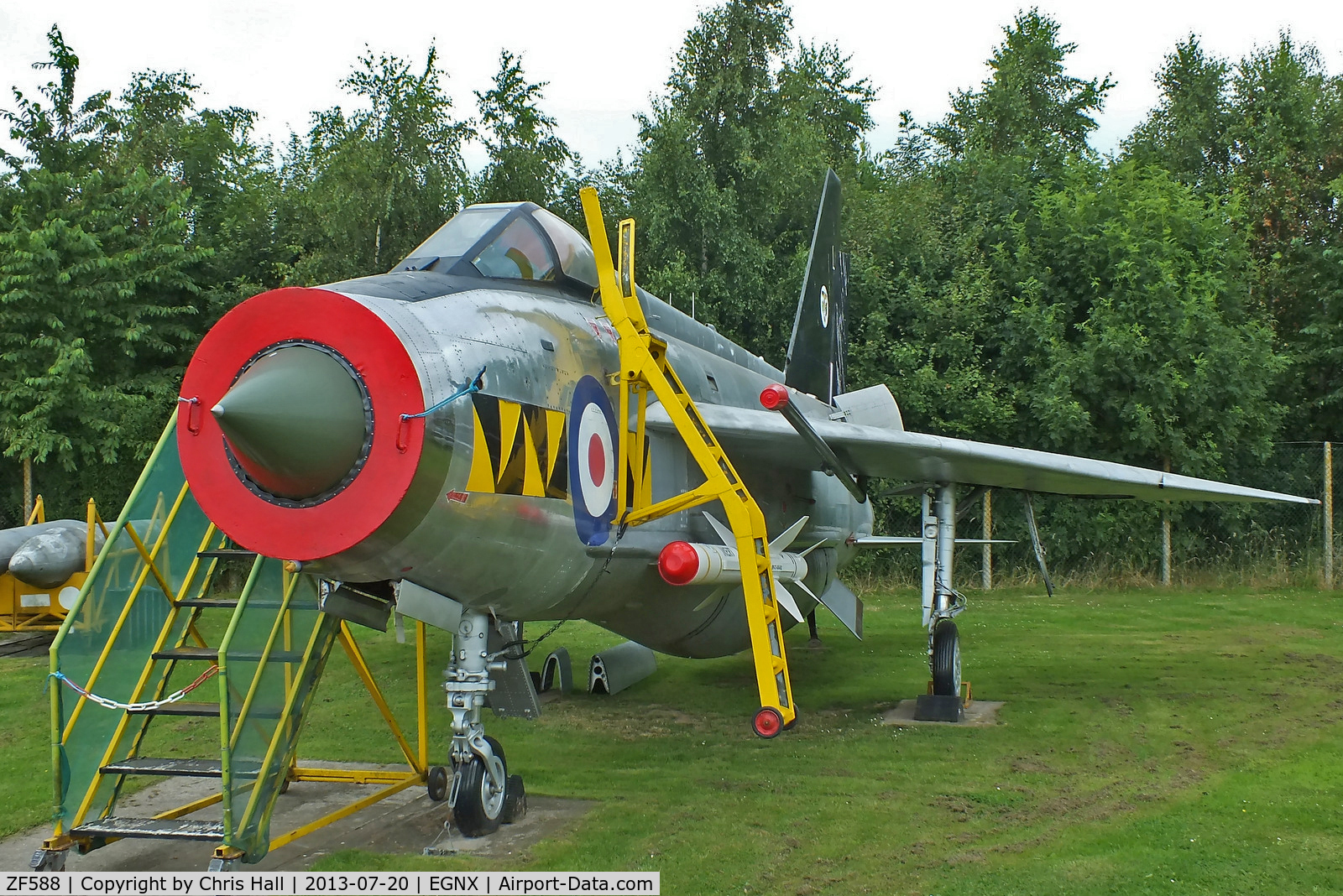 ZF588, English Electric Lightning F.53 C/N 95300, Preserved at the East Midlands Aeropark