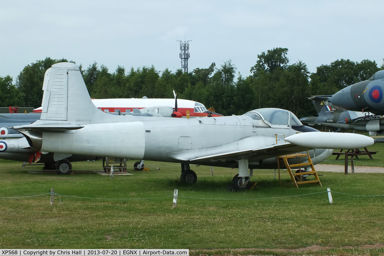 XP568, 1961 BAC 84 Jet Provost T.4 C/N PAC/W/15527, Preserved at the East Midlands Aeropark