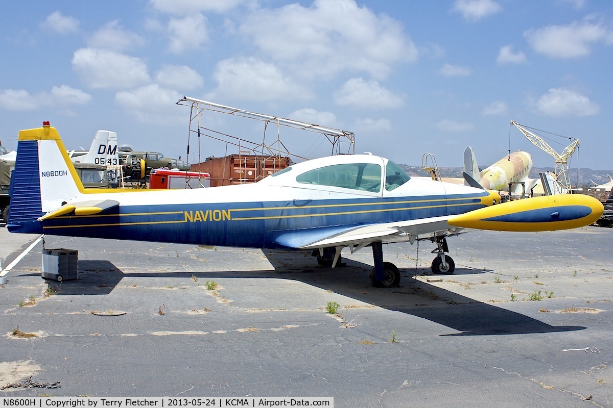 N8600H, 1947 North American Navion (NA-145) C/N NAV-4-565, At Camarillo Airport , California
