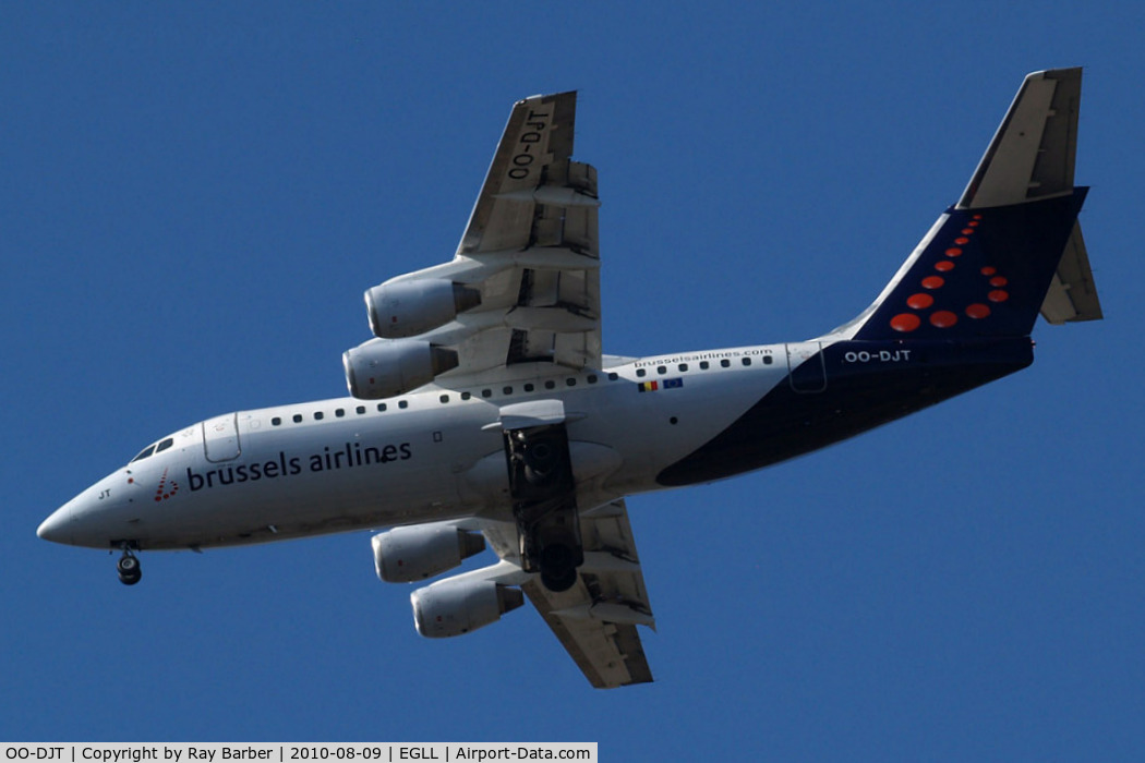 OO-DJT, 1996 British Aerospace Avro 146-RJ85 C/N E.2294, BAe 146-RJ85 [E2294] (Brussels Airlines) Home~G 09/08/2010