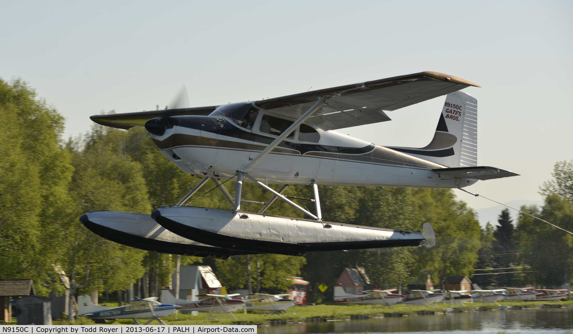 N9150C, 1954 Cessna 180 C/N 31249, Departing Lake Hood