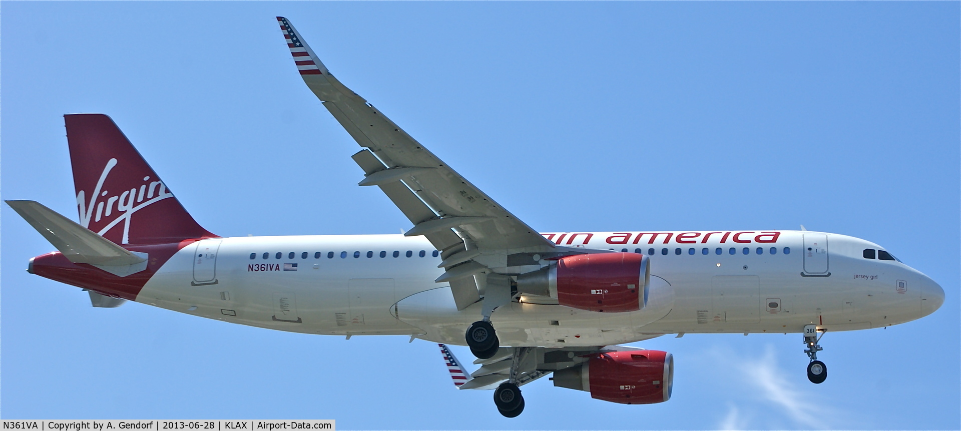 N361VA, 2013 Airbus A320-214 C/N 5515, Virgin America, seen here with it´s new 