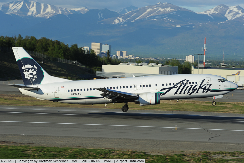 N794AS, 1998 Boeing 737-490 C/N 28889, Alaska Airlines Boeing 737-400