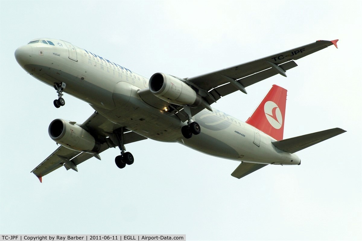 TC-JPF, 2006 Airbus A320-232 C/N 2984, Airbus A320-232 [2984] (THY Turkish Airlines) Home~G 11/06/2011. On approach 27R.