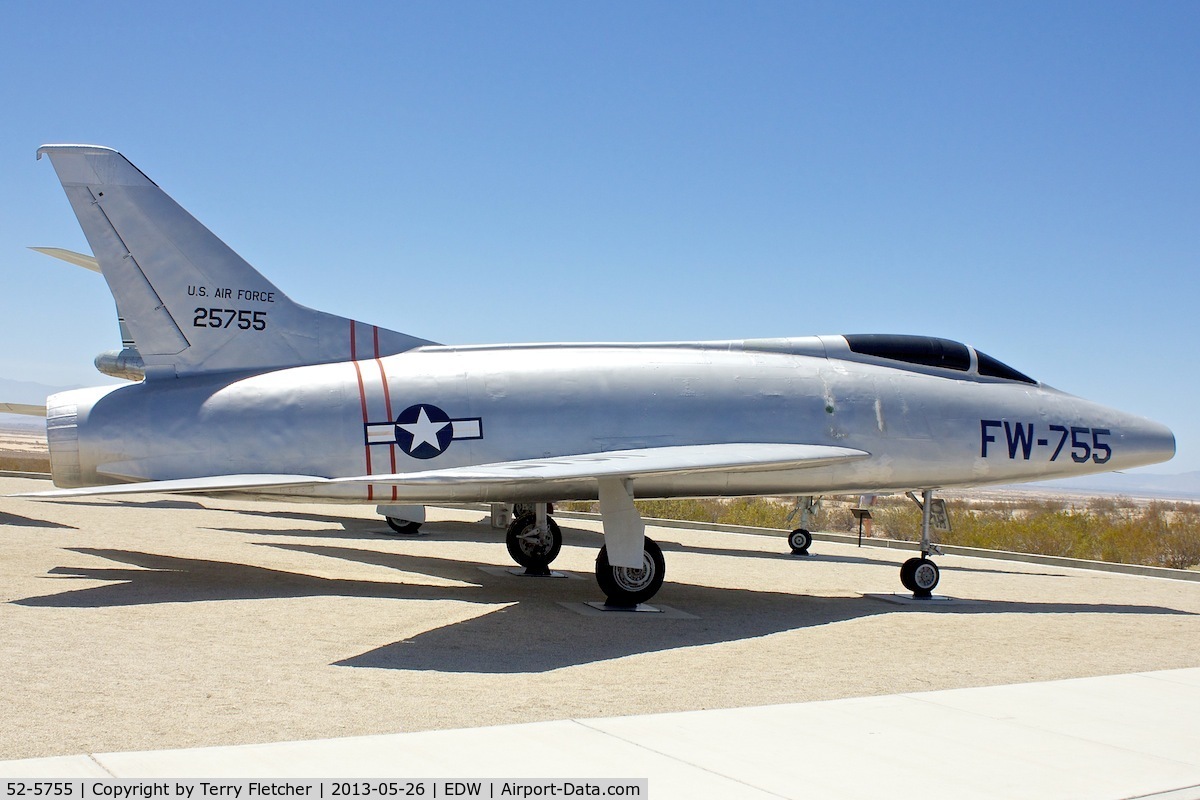 52-5755, North American YF-100A Super Sabre C/N 180-2, Exhibited at  Century Circle, Edwards AFB (West Gate )  Palmdale, California,