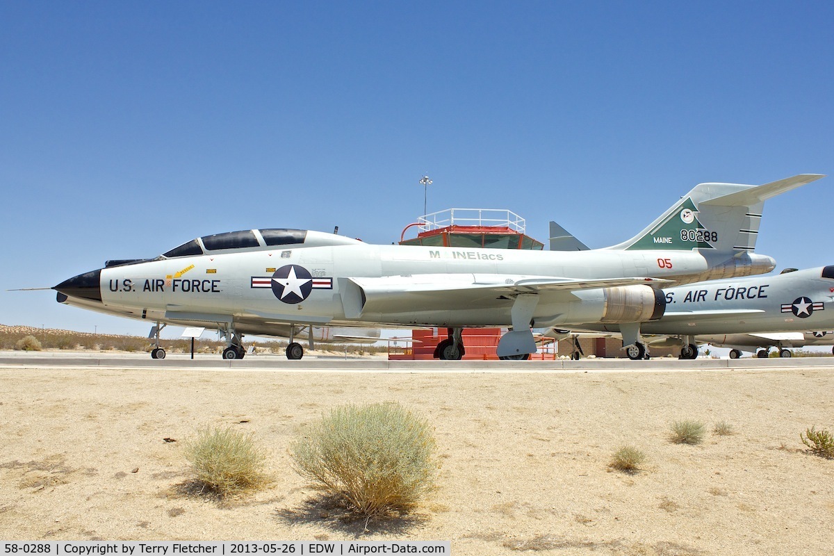 58-0288, 1958 McDonnell F-101B Voodoo C/N 660, Exhibited at  Century Circle, Edwards AFB (West Gate )  Palmdale, California,