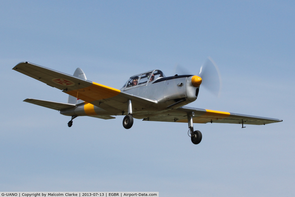 G-UANO, 1959 OGMA DHC-1 Chipmunk T.20 C/N OGMA-57, OGMA DHC-1 Chipmunk T.20 at The Real Aeroplane Company's Wings & Wheels Fly-In, Breighton Airfield, July 2013.