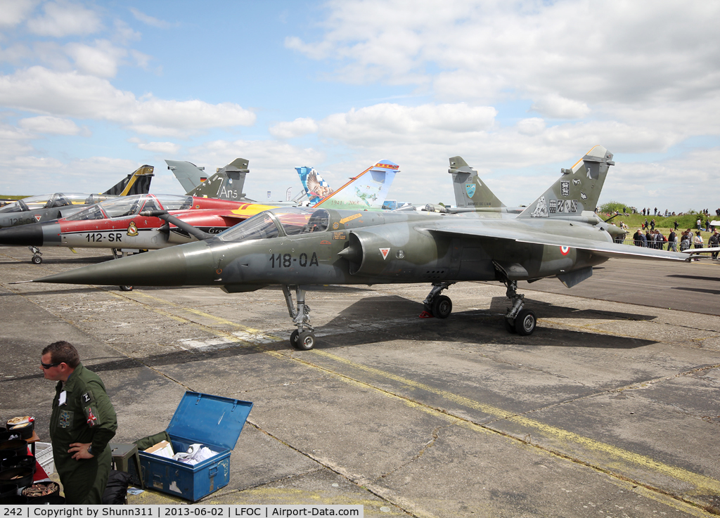 242, Dassault Mirage F.1CT C/N 242, Used as a static aircraft during LFOC Open Day 2013... Aircraft is now stored an wearing special tail c/s only on left side...