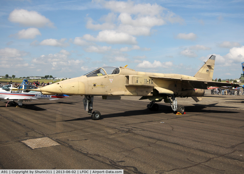 A91, Sepecat Jaguar A C/N A91, Used as static aircraft during LFOC Open Day 2013... Aircraft is now stored