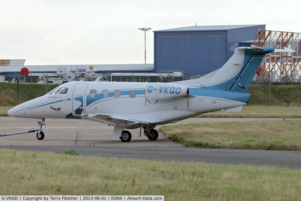 G-VKGO, 2010 Embraer EMB-500 Phenom 100 C/N 50000145, At East Midlands Airport