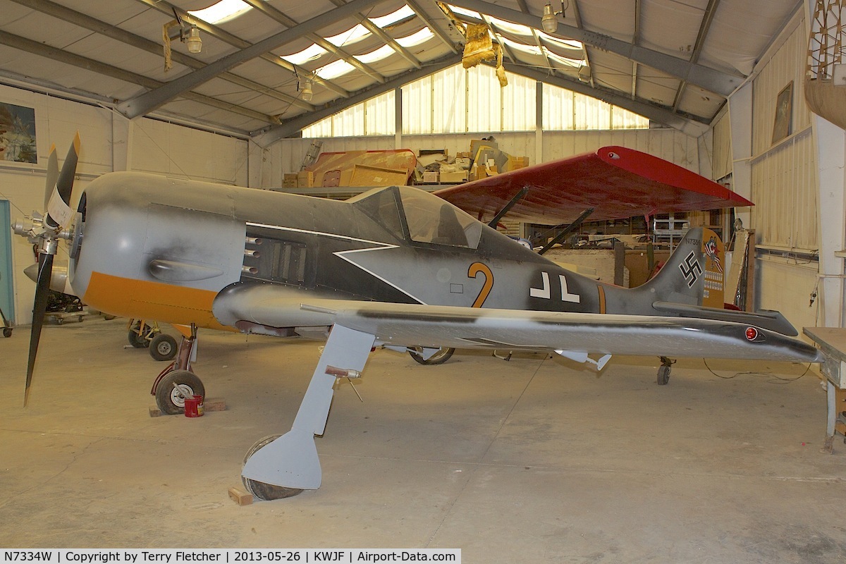 N7334W, Bingham J D 1-NINE-0 C/N 102, Replica FW190 -At Milestones of Flight Museum at Lancaster CA