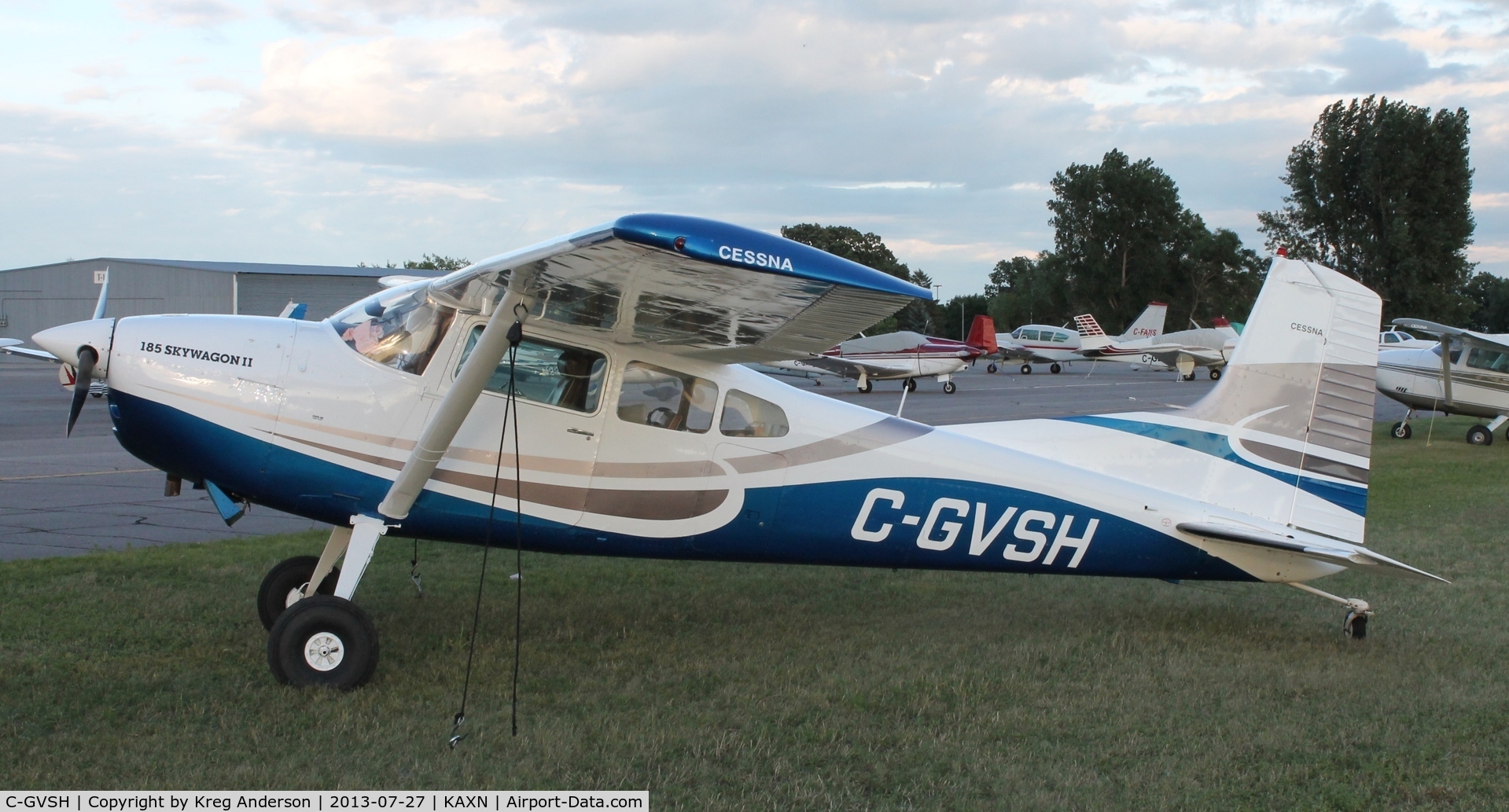 C-GVSH, 1974 Cessna A185F Skywagon 185 C/N 18502442, Cessna A185F Skywagon in overflow parking.