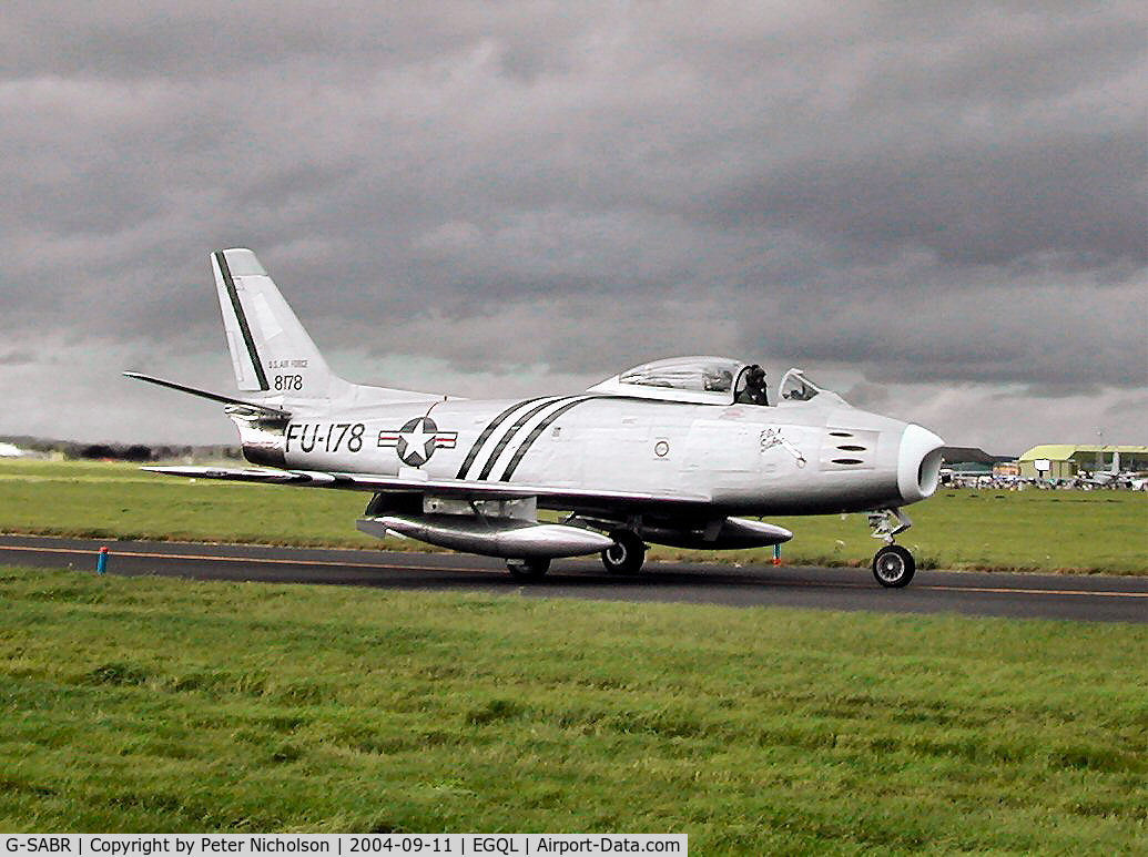 G-SABR, 1948 North American F-86A Sabre C/N 151-083 (151-43547), F-86A Sabre in action at the 2004 RAF Leuchars Airshow.