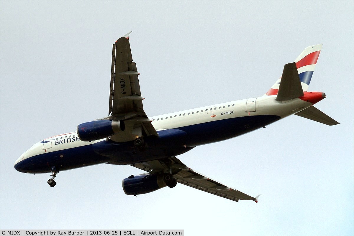 G-MIDX, 2000 Airbus A320-232 C/N 1177, Airbus A320-232 [1177] (British Airways) Home~G 25/06/2013. On approach 27R.