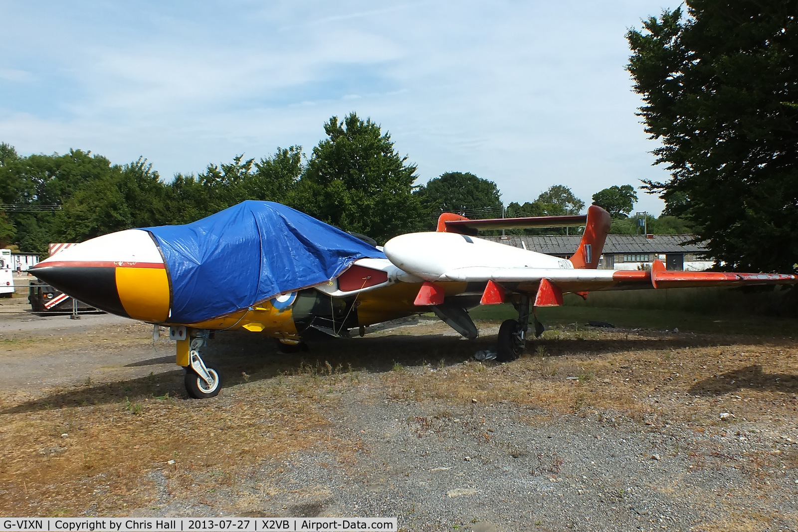 G-VIXN, 1965 De Havilland DH-110 Sea Vixen D.3 C/N 10145, displayed at the Gatwick Aviation Museum