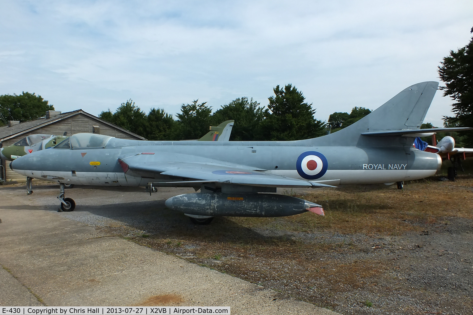 E-430, 1958 Hawker Hunter F.51 C/N 41H-680289, displayed at the Gatwick Aviation Museum