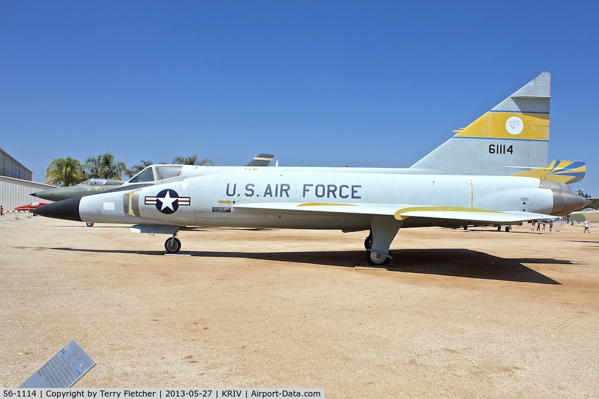56-1114, 1956 Convair F-102A Delta Dagger C/N 8-10-331, At March Field Air Museum , Riverside , California