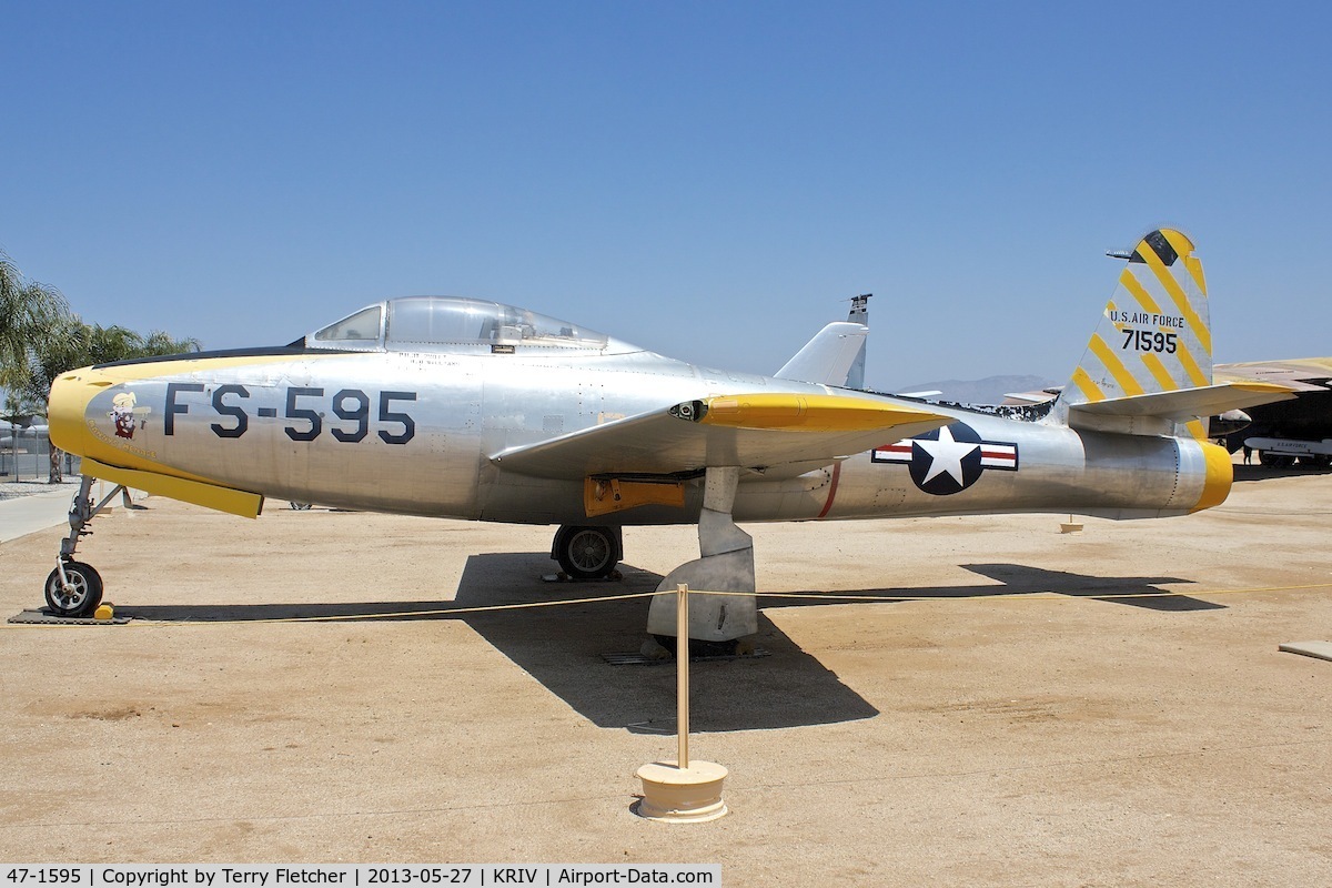 47-1595, 1947 Republic F-84C Thunderjet C/N Not found 47-1595, At March Field Air Museum , Riverside , California