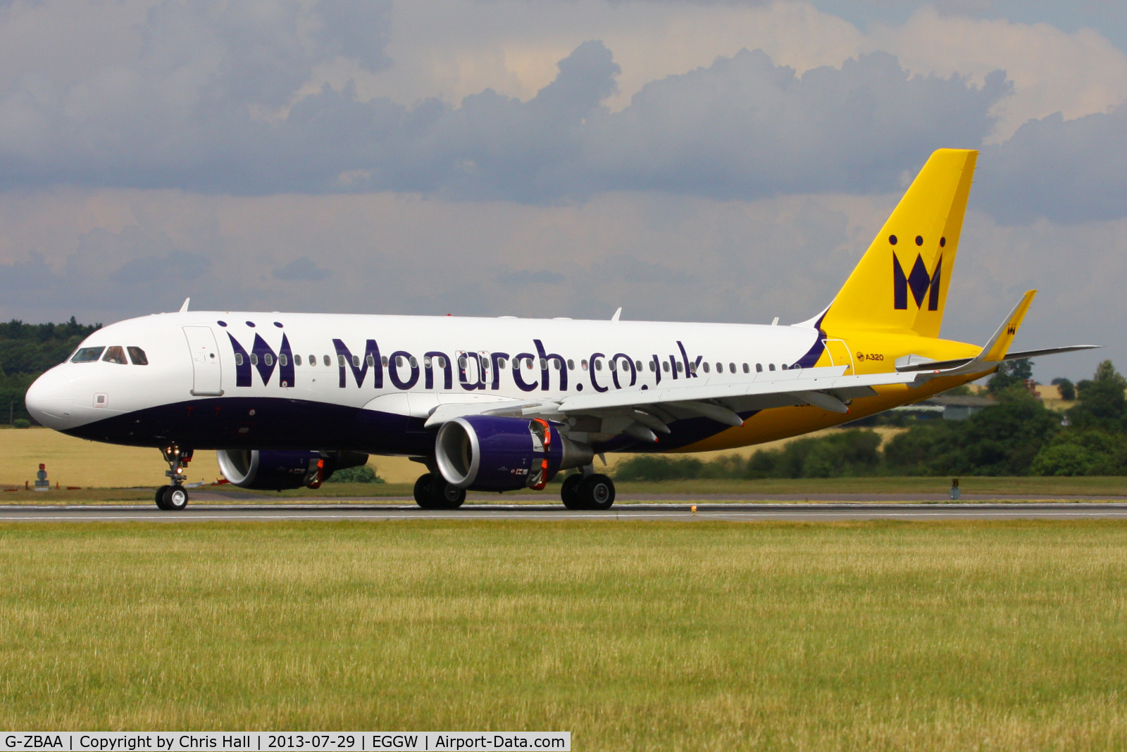 G-ZBAA, 2013 Airbus A320-214 C/N 5526, Monarch's first A320 fitted with 