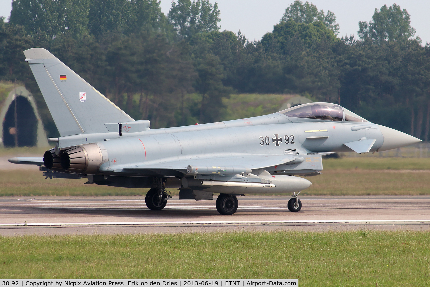 30 92, Eurofighter EF-2000 Typhoon S C/N GS071, 3092 seen here on the runway of Wittmund AB