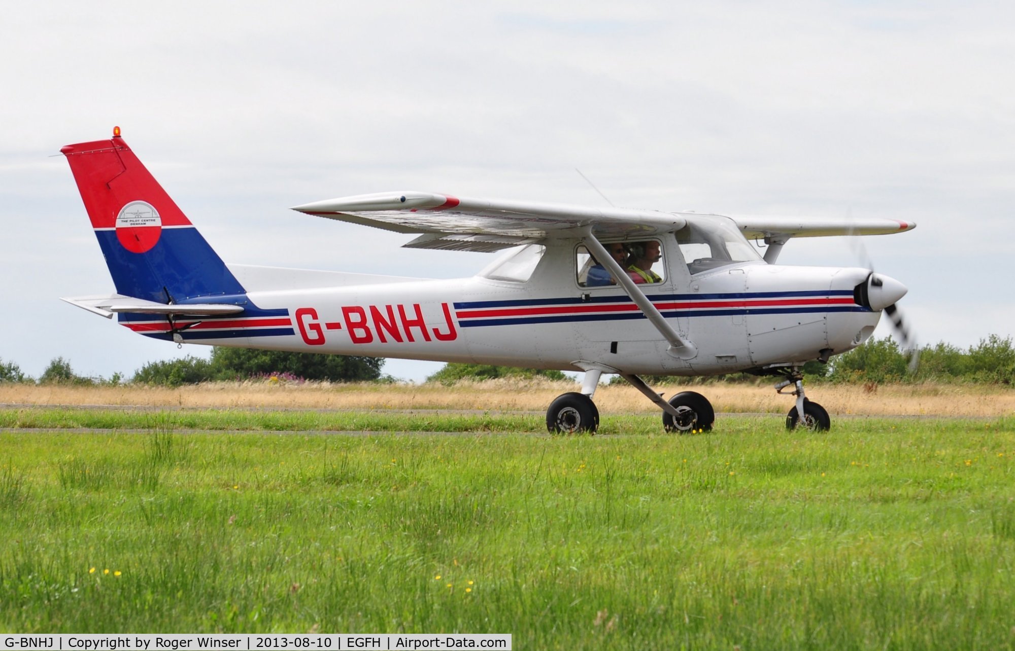 G-BNHJ, 1978 Cessna 152 C/N 152-81249, Visiting 152 oerated by the pilot Centre at Denham Aerodrome.