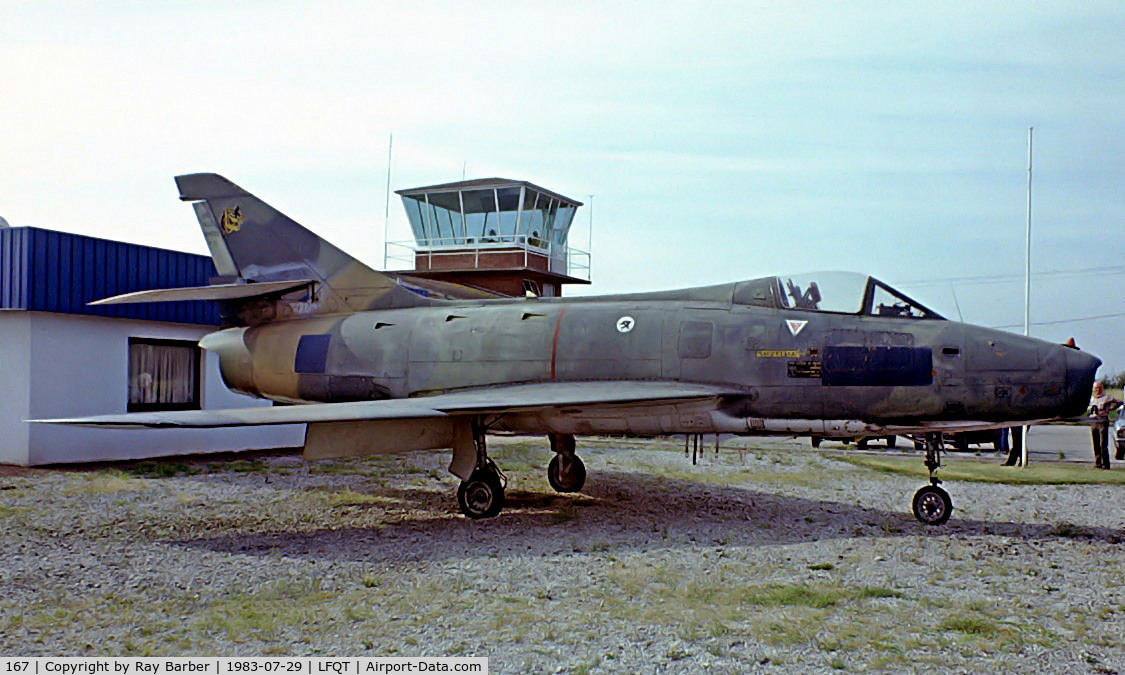 167, Dassault Super Mystere B.2 C/N 167, Dassault Super Mystere B2 [167] (Institute Aeronautique Amaury de la Grange) Merville-Calonne~F 29/07/1983. 12-YD blanked out.