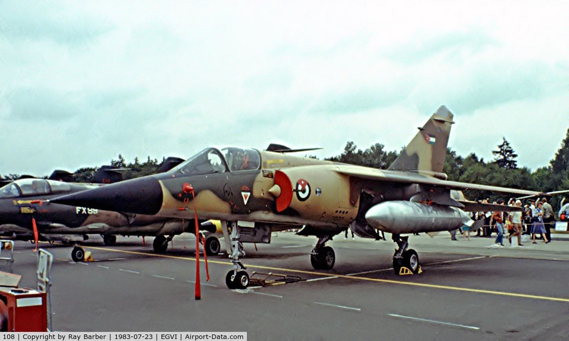 108, Dassault Mirage F.1EJ C/N Not found 108, Dassault Mirage F1EJ [Unknown] (Royal Jordanian Air Force) RAF Greenham Common~G 23/07/1983