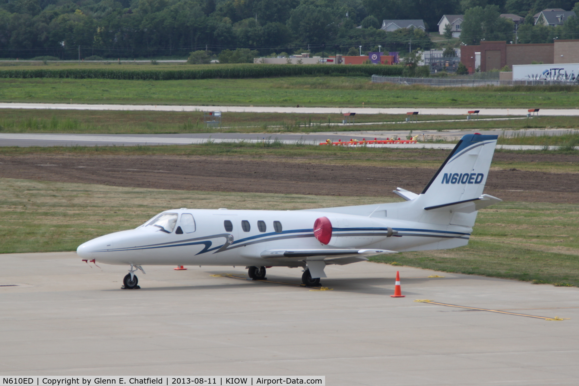 N610ED, 1975 Cessna 500 Citation C/N 500-0241, Seen from the viewing point above the terminal.