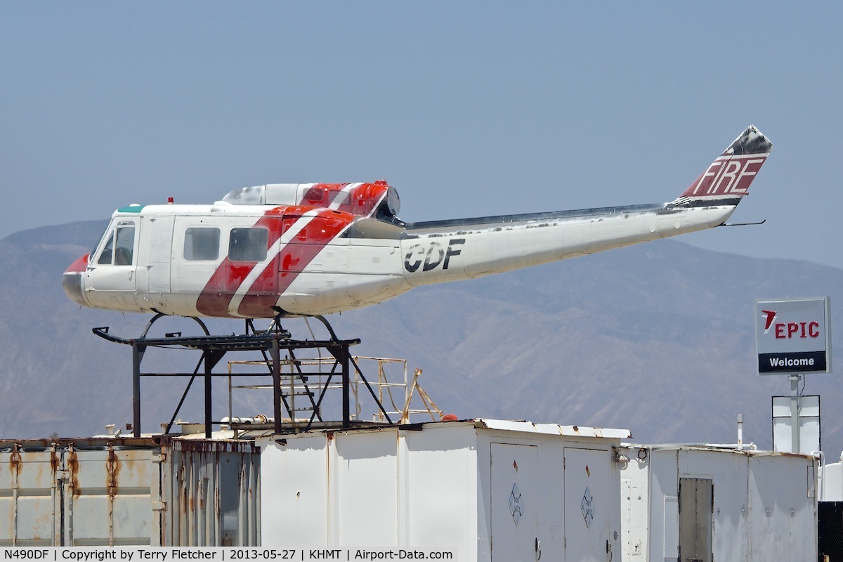 N490DF, Bell UH-1H C/N 70-15765, At Hemet Ryan Airport  , California