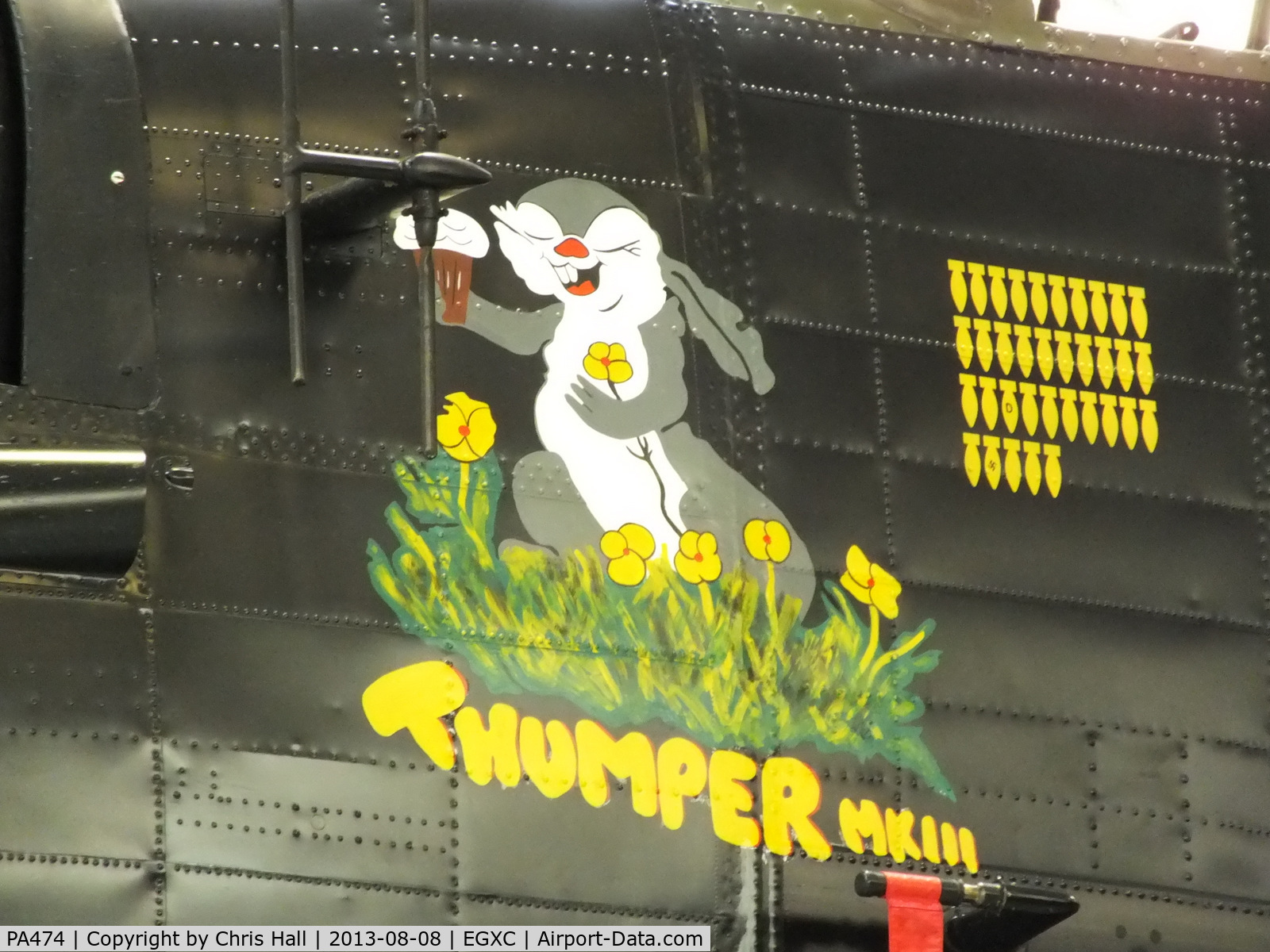 PA474, 1945 Avro 683 Lancaster B1 C/N VACH0052/D2973, close up of the new noseart 