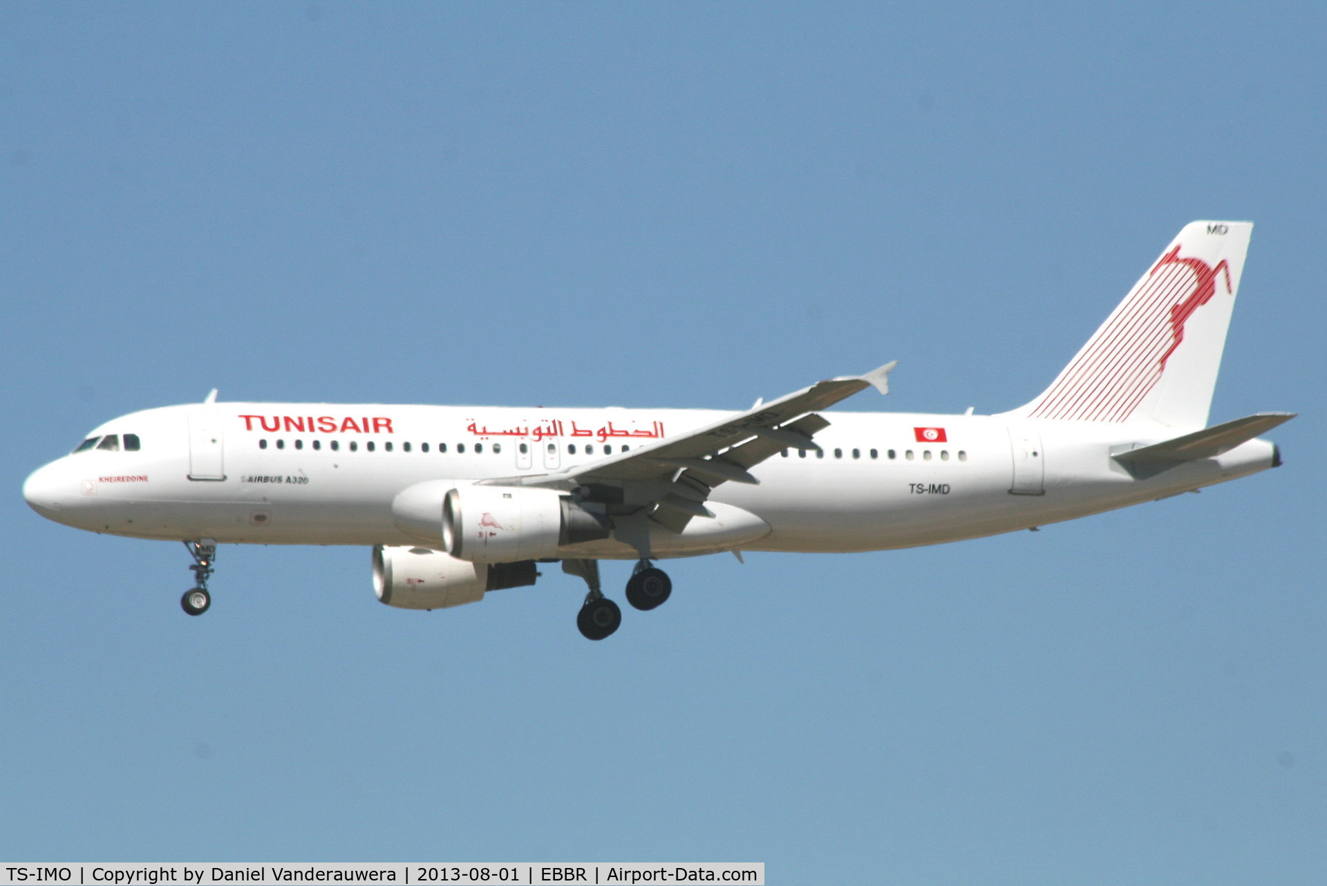 TS-IMO, 2001 Airbus A319-114 C/N 1479, Flight TU788 is descending to RWY 20
