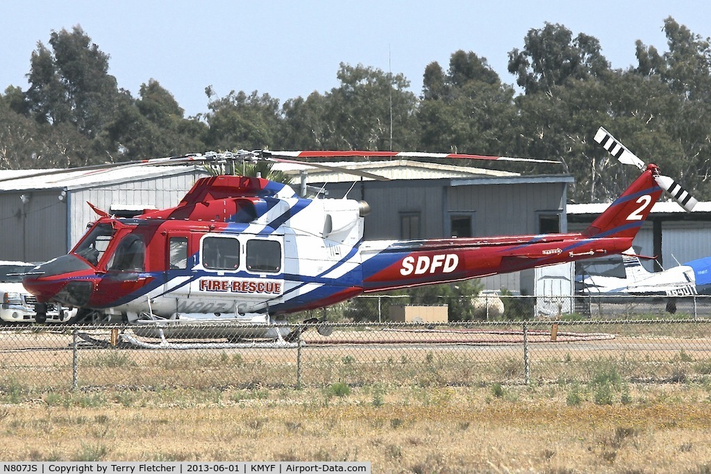 N807JS, Bell 412EP C/N 36466, Fire Dept Copter Two At Montgomery Field, San Diego, California