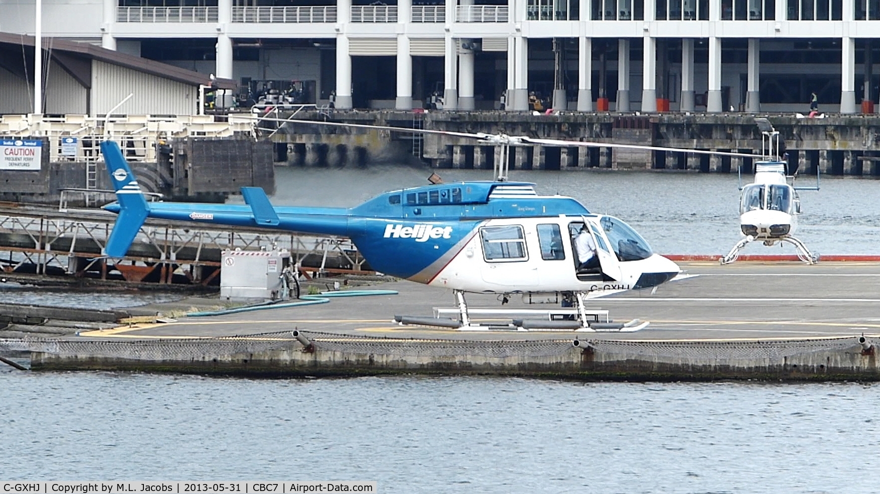 C-GXHJ, 1982 Bell 206L-1 LongRanger II C/N 45741, Getting ready for departure from the Vancouver Harbour Heliport.