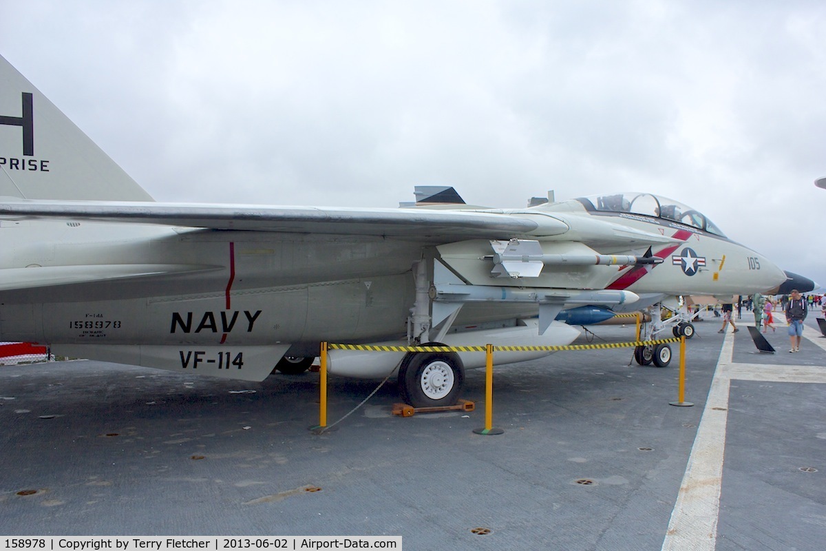 158978, Grumman F-14A Tomcat C/N 39, Displayed on the USS Midway on the Waterfront at San Diego , California