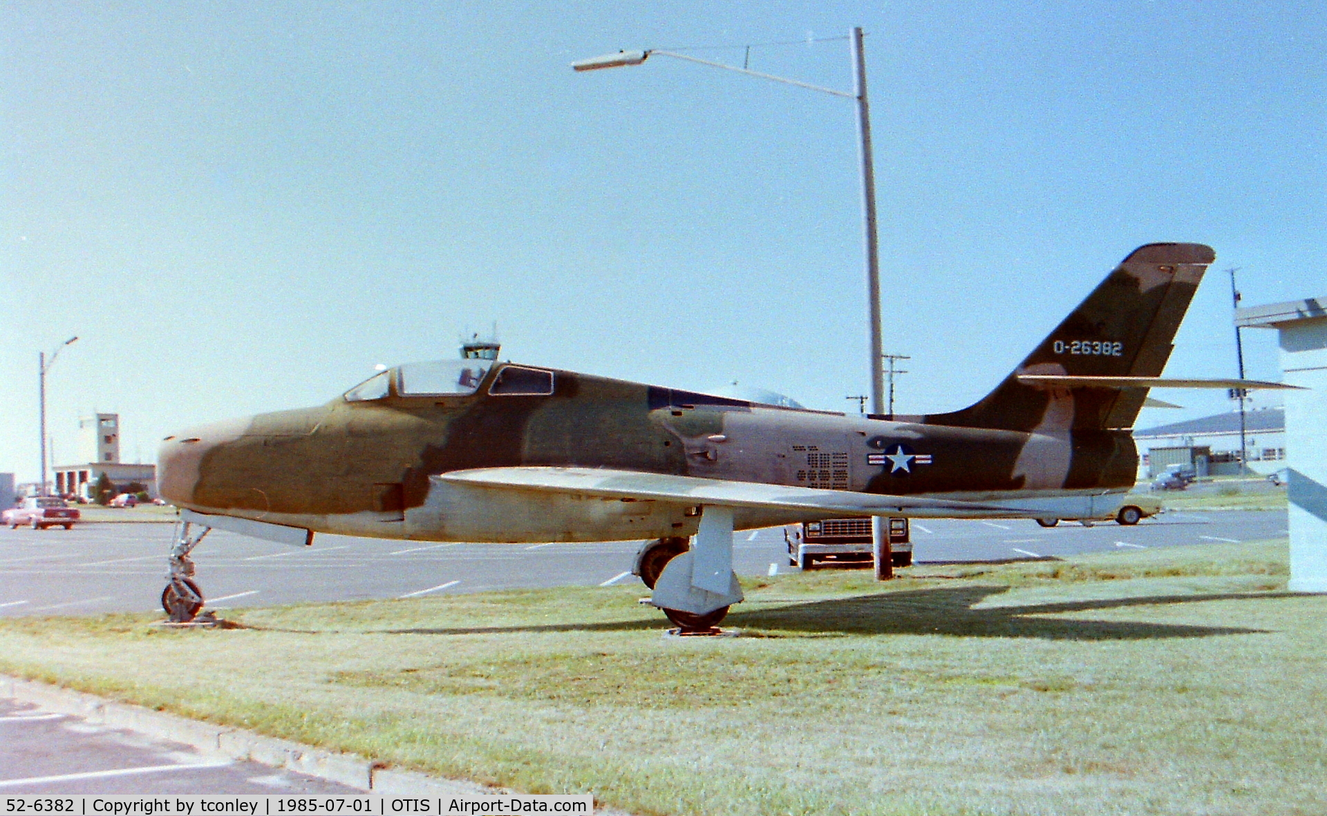 52-6382, 1952 Republic F-84F Thunderstreak C/N Not found 52-6382, Republic F-84F-30-RE Thunderstreak 52-6382 Yr Blt 1952 @ Otis ANGB, Mass. July 1985