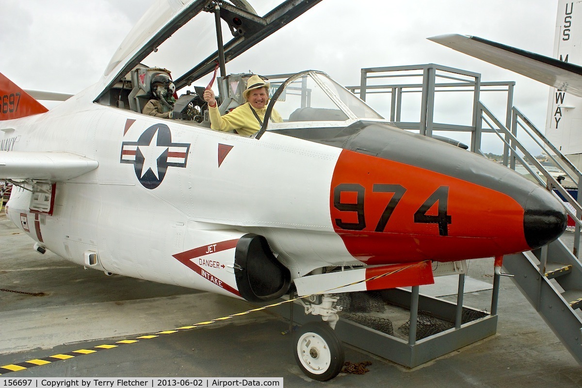 156697, North American T-2C Buckeye C/N 318-12, Displayed on the USS Midway on the Waterfront in San Diego , California.