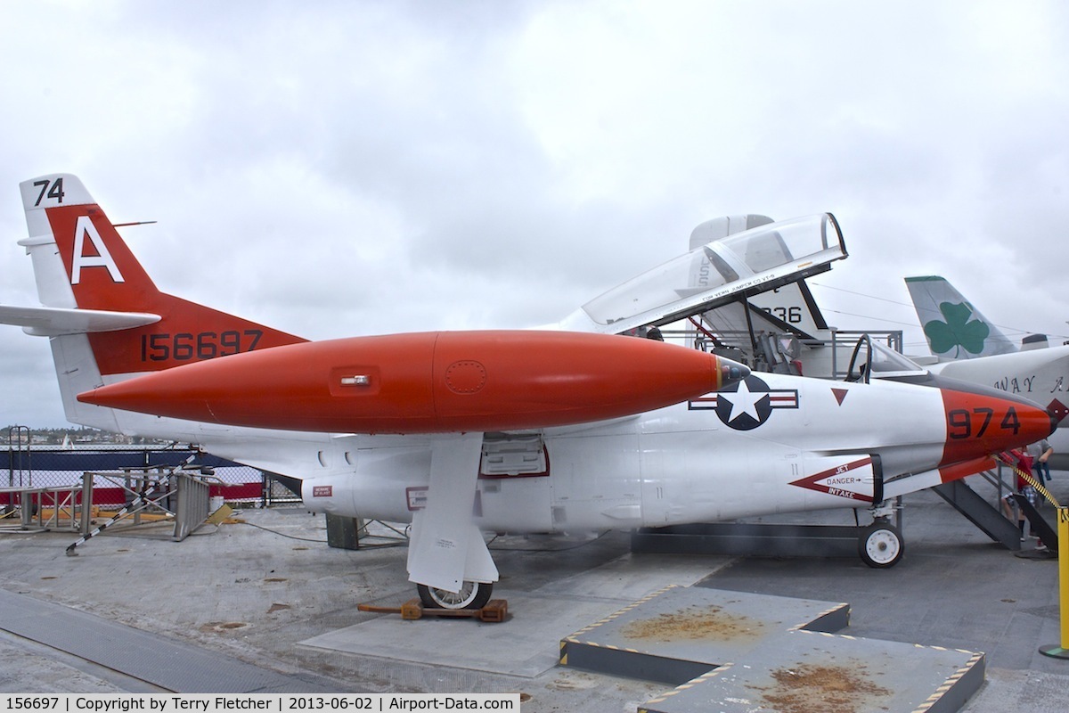 156697, North American T-2C Buckeye C/N 318-12, Displayed on the USS Midway on the Waterfront in San Diego , California.