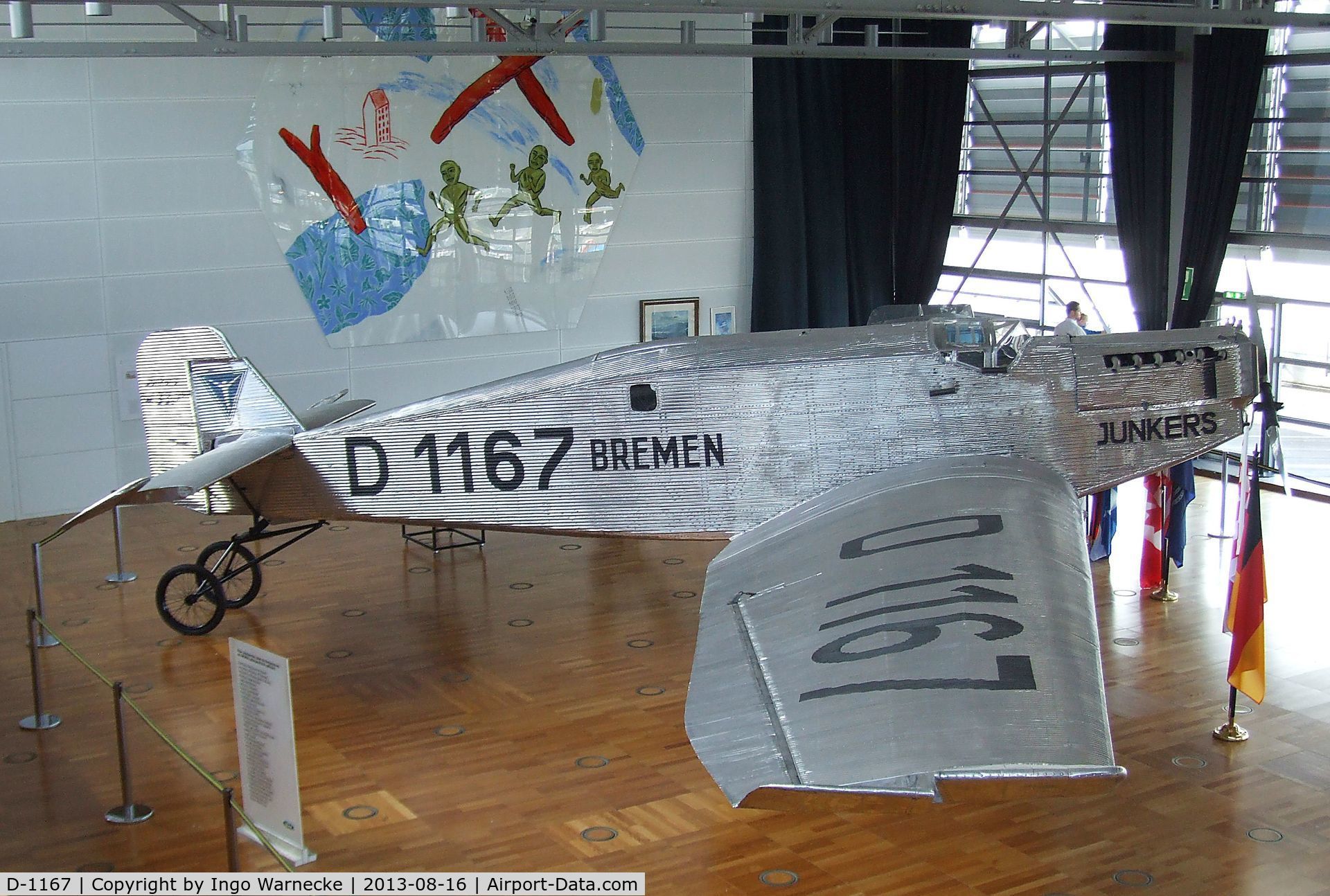 D-1167, Junkers W 33b C/N 2504, Junkers W 33b 'BREMEN', the first plane to cross the North Atlanic ocean from east to west in 1928 (on long term loan from the Henry Ford Museum, Dearborn MI, restored and exibited at Bremen airport, Bremen GERMANY)